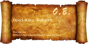 Opoldusz Babett névjegykártya